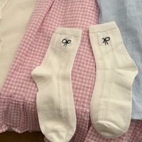 Mode été femmes blanc respirant coton équipage haute qualité dames dentelle femmes personnalisé longues chaussettes minces