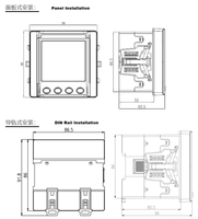 NUEVO Medidor de Panel Multifunción Trifásico Acrel APM521, Instalación en Riel DIN, Gestión de Energía, RS485 Modbus-RTU Ethernet 0.2S