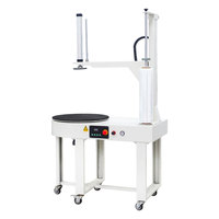 Machine d'emballage semi-automatique électrique DBC800S pour film étirable LLDPE pour cartons avec plaque supérieure cylindrique