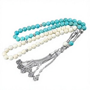 Pulseras de cuentas musulmanas hechas a mano, 33 cuentas de piedra artificial, Misbaha, Rosario, Regalo islámico, Tasbih de 10 mm, Joyería religiosa al por mayor - Product Image 4