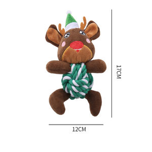 ของเล่นเชือกตุ๊กตาสำหรับสุนัขสำหรับเคี้ยวรูปช้างและช้างสำหรับเทศกาลคริสต์มาส - Product Image 6