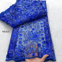 4668 Tissu en dentelle perlée Kalume Nouvelle Mode, Tissu en dentelle filet coloré à sequins, Broderie florale, Dentelle en maille perlée pour Robe de Mariée