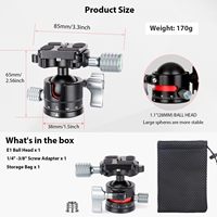 Adaptateur de montage de trépied à rotule en aluminium à profil bas HILIGHTS, panoramique à 360°, CNC, 28 mm, pour caméra vidéo DSLR, trépied, monopode