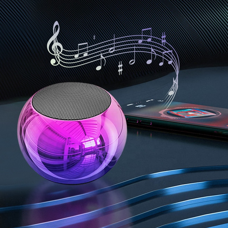 Горячая Распродажа 2023, уличный супер мини-динамик M3 TWS, цветной портативный металлический круглый динамик Bluetooth Type-C с подставкой и логотипом под заказ