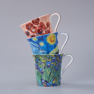 Taza de Porcelana Fina <span class=keywords><strong>Van</strong></span> <span class=keywords><strong>Gogh</strong></span> Retro de 450 ml, a Prueba de Fugas, Resistente al Calor, Apta para Microondas y Lavavajillas, Color Personalizado, Caja de Regalo - Product Image 3