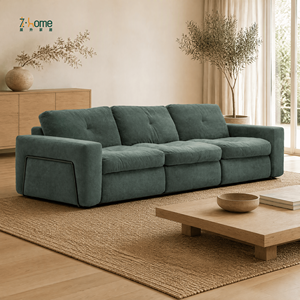 Sofá Modular de 3 Plazas, Diseño Moderno, Acolchado, de Perfil Bajo, Acogedor, para Dormitorio, Balcón, Villa, Sala de Estar - Product Image 1