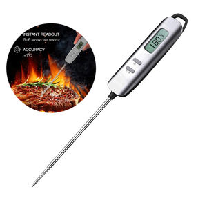 Thermomètre alimentaire numérique intelligent en métal avec écran LCD et alimentation par piles pour barbecue, grillades, cuisine domestique, viande, utilisation en cuisine - Product Image 1