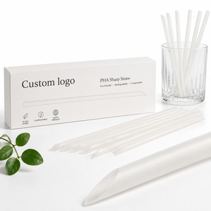 Custom Logo Disposable Tapered Tip <b>Straws</b> 100% Home Compostable Biodegradable <b>Drinking</b> PHA <b>Straw</b> <b>for</b> Bubble Tea Coffee Beverage - Product Image 4