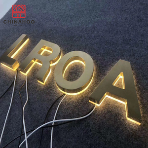 6 cm de oro de metal al aire libre metálico luminoso signos y publicidad cartas - Product Image 6