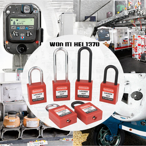 एजफ आर्थिक 38 मिमी स्टील शेकल इंसुलेटेड सेफ्टी पैडलॉक एक समान लॉकआउट पॉलिश फिनिश ओम निर्माता आसान स्थापना - Product Image 3