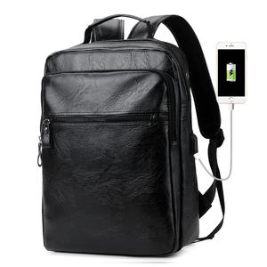 Custom Big Capacity Popular Pu <b>Man</b> <b>Leather</b> <b>Backpack</b> Fashion Travel <b>Backpack</b> With Earphone Hole <b>Backpack</b> - Product Image 2