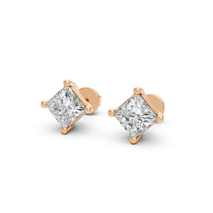 Pendientes de Diamantes de Corte Princesa de Lujo Minimalista, Cultivados en Laboratorio, Más Vendidos, OEM ODM, Oro Personalizado de 10K para Mujer - Product Image 6
