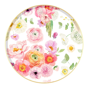 ชุดจานชามกระดาษลายดอกไม้สีชมพู DAMAI สำหรับงานเลี้ยงน้ำชา จานกลมแบบใช้แล้วทิ้ง พร้อมส้อม อุปกรณ์จัดงานเลี้ยง - Product Image 4