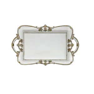 <strong>Rectangular</strong> Retro Golden Manual Painting Eco-Friendly <strong>Plastic</strong> <strong>Serving</strong> Tray Dishes &amp; <strong>Plates</strong> - Product Image 1