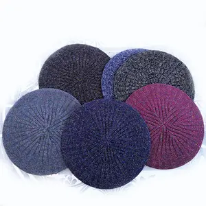 New customized women Summer wool blend knitted head wrap ribbed snood berets for sale