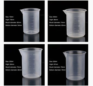 Đa chức năng 25ml 50ml 100ml 150ml 200ml 250ml phòng thí nghiệm nhựa tốt nghiệp đo cốc - Product Image 4