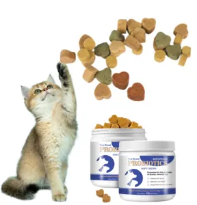 고양이와 개 창자 건강을위한 개인 라벨 애완 동물 소화 프로 바이오 틱 보충제 프리 바이오 틱스 및 프로바이오틱스