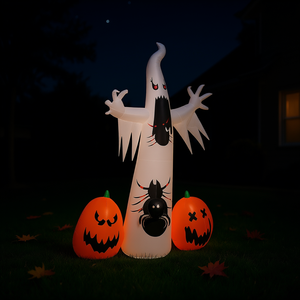 Inflables Gigantes de Fantasma, Araña y Calabaza de 11.8 Pies, Decoraciones de Halloween para Exteriores, Jardín y Patio - Product Image 2