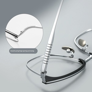 Baisifen Montura de Titanio Ultraligera de Aro Completo para Negocios 99138P Patillas Súper Elásticas Gran Formato Retro Unisex Miopía - Product Image 3