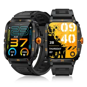 Jam tangan pintar tahan air 3ATM jam tangan pintar 1.96 inci layar sentuh besar baterai 430 mAh V71 panggilan telepon denyut jantung Spo2 kebugaran jam tangan