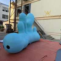Ornement géant gonflable bleu en forme de monument pour la décoration de parc, ballon corail gonflable pour l'affichage de thèmes marins lors de fêtes