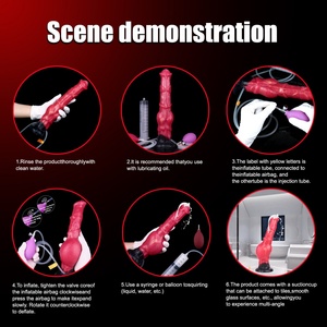 YOCY Inflatable Squirting Horse <b>Dildo</b> Silicone Anal <b>Dildo</b> Couples Sex Game Squirting Inflating Sex Toys for Women Men - Product Image 2