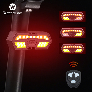 WEST BIKING Nouveau clignotant directionnel à télécommande USB avec klaxon et feu arrière LED pour vélo - Product Image 5