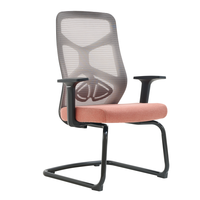 Chaise de bureau ergonomique en maille avec support lombaire, accoudoirs fixes, chaise de bureau pour la maison ou le bureau, rose