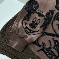 8610/FANMAJIALIE Robe de rue Y2K personnalisée pour femme, motif dessin animé Mickey, en maille, avec broderie décorative effet vieilli