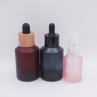 Transparent rose 2oz bouteille de sérum fantaisie en verre vide