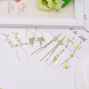 ต่างหูพู่ประดับคริสตัลเซอร์คอน สำหรับผู้หญิง สวมใส่ได้ทุกวัน สีทอง 12 คู่ - Product Image 3