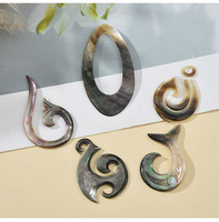 Pendentif personnalisable en nacre noire de Tahiti, forme irrégulière fantaisie, pour la fabrication de colliers, boucles d'oreilles et bijoux DIY