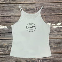 Camisole avec logo personnalisé vente en gros sérigraphie été de haute qualité en vrac dames blanc noir basique tricot côtelé haut débardeur femmes
