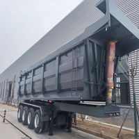 Semi-remorque benne basculante arrière hydraulique en U à trois essieux pour camions