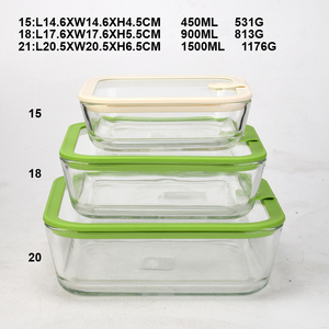 Recipiente de Vidrio Transparente para Almacenamiento de Alimentos, Apto para Microondas, con Tapa de Vidrio Templado de Borosilicato, Caja Bento, Libre de BPA - Product Image 6