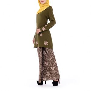 2019 vêtements assortis en ligne mère et fille géométrique Baju Melayu pour bébé pyjamas - Product Image 3