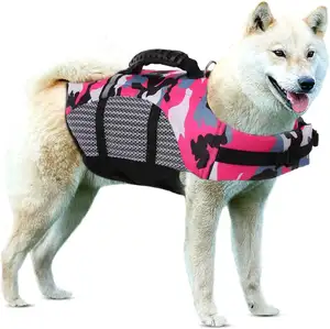 OEM Custom Wholesale Dog Safety Vest Pet Dog Life Jacket With Adjustable Buckles For Swimming Surfing