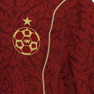 Maglia da <span class=keywords><strong>Calcio</strong></span> Personalizzabile HEALY per Uomo, Stile Retrò Rosso e Nero, Logo con Stampa Digitale Vintage, 100% Poliestere, Abbigliamento Sportivo - Product Image 4