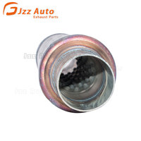 Knalpot mobil lurus Tengah, Glasspack perak Stainless Steel 2.5 "Inlet Outlet 4" tubuh Universal Resonator cerah