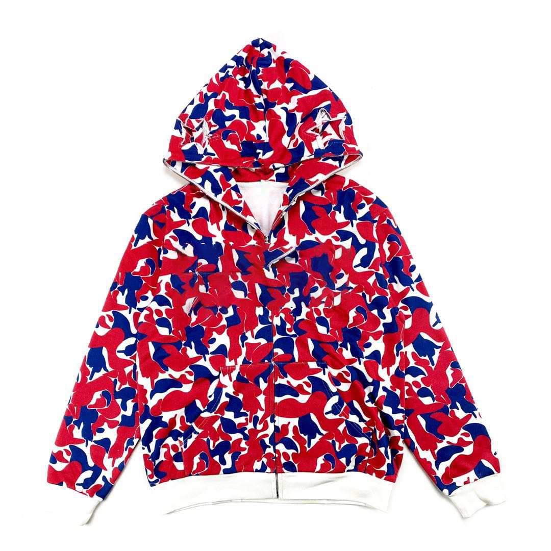 Red camo full face zip hoodie