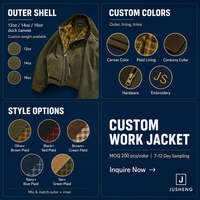 Veste en jean unisexe rétro streetwear 100 % coton personnalisée pour l'automne, style motard, multi-poches, coupe-vent, écologique