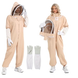 Tenue <span class=keywords><strong>d</strong></span>'<span class=keywords><strong>Apiculteur</strong></span> Blanche et Marron, Combinaison <span class=keywords><strong>d</strong></span>'Apiculture avec Voile, Équipement <span class=keywords><strong>d</strong></span>'Apiary avec Gants <span class=keywords><strong>d</strong></span>'<span class=keywords><strong>Apiculteur</strong></span> - Product Image 2