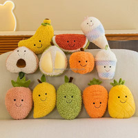 Aangepaste Cartoon Nieuwe Goedkope Zachte Pop Realistische Fruit Ananas Groente Fruit Aardbei Sinaasappel Knuffels Speelgoed Figuur-grijpend Pluche Speelgoed