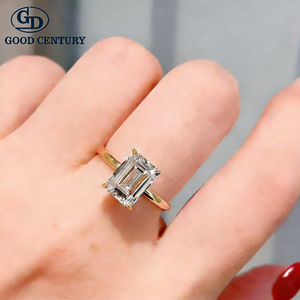 Anillo <span class=keywords><strong>de</strong></span> Diamante Cultivado en Laboratorio con Corte Esmeralda, 4 Puntas, Certificado IGI, <span class=keywords><strong>Oro</strong></span> <span class=keywords><strong>de</strong></span> 14K y 18K, GC - Product Image 4