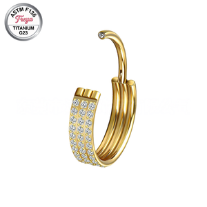 Anneau de nez, anneau de septum, clicker, clou d'oreille, anneau de téton, anneau de daith, anneau de hélix en Titane ASTM F136 triple couche de zircon, bijoux de piercing corporel - Product Image 6