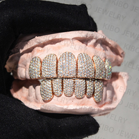 Grillz en moissanite de haute qualité, sur mesure, sertissage invisible, couleur D, taille princesse, VVS, plaqué argent, or 18 carats