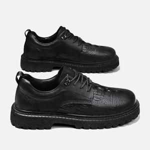 รองเท้าหนังผู้ชายสไตล์ลำลองแบบอ็อกซ์ฟอร์ด วินเทจ ทรงเตี้ย พื้นหนา กันลื่น นุ่มสบาย ดีไซน์ผูกเชือก สไตล์ทางการ ธุรกิจ แต่งกาย พร้อมสายรัดด้านหลัง - Product Image 6