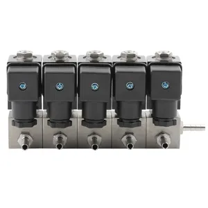 SS316 stainless steel 5 rows block assembly valve manifold solenoid valve