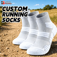 Chaussettes de course à compression Coolmax, chaussettes de sport rembourrées pour hommes