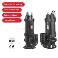 Pompes submersibles pour eaux usées série WQ en acier inoxydable et fer, 0,75-7,5 kW, 4-5,5 CV, sortie 2-8 pouces, anti-colmatage
